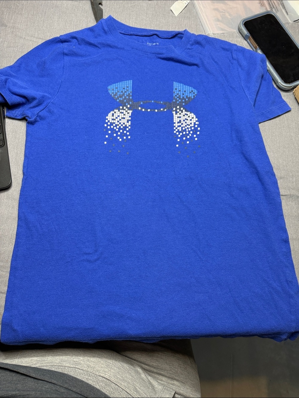 Under Armour Royal Blue Crew Neck Tee with Subtle Logo Print